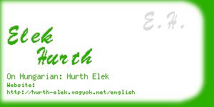 elek hurth business card